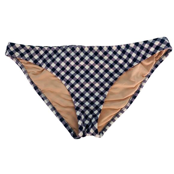 J. Crew Navy Gingham Bikini Bottoms Size Medium - Picture 1 of 4